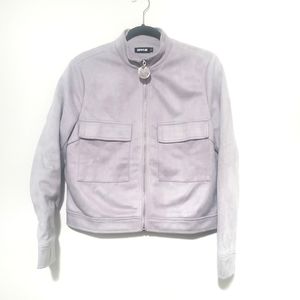 Lilac/light gray suede jacket size medium